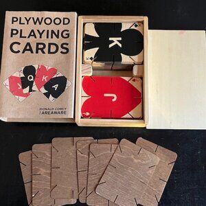 Plywood (Birchwood) Interlocking Playing Cards by Areaware - Vintage